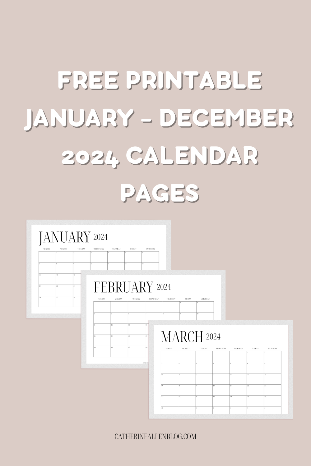 Free Three Month Blank Calendar Printable - Catherine Allen Blog